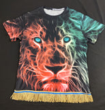 Hebrew Israelite (Fiery) Lion of Judah Shirt w/ Fringes
