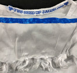 Hebrew Israelite 100% Rayon Pullover Shirt with Fringes & Ribband of Blue - Youth Sizes (White)