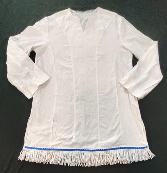 Hebrew Israelite Long Sleeve Cotton Tunic w/ Fringes XL