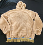 'Lamb's Wool' Light Hooded Jacket with Fringes