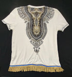 Hebrew Israelite Dashiki Print Shirt with Fringes