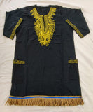 Camisa Dashiki bordada israelita hebrea con flecos dorados