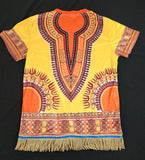 Hebrew Israelite Dashiki Print Shirt with Fringes