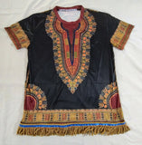 Hebrew Israelite Dashiki Print Shirt with Fringes