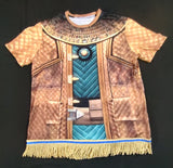 Hebrew Israelite Warrior Armour Print Shirt w/ Fringes