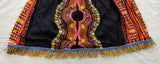 Hebrew Israelite Dashiki Print Stretch-top Dress with Gold or Red Fringes