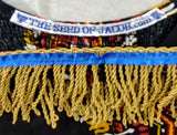Hebrew Israelite Dashiki Print Stretch-top Dress with Gold or Red Fringes