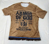 Hebrew Israelite 'Armor of GOD' T-Shirt w/ Gold or Brown Fringes