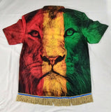 Hebrew Israelite 'Rasta Colors' Lion of Judah Shirt w/ Fringes