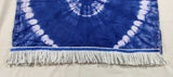 Hebrew Israelite Embroidered Tie-dye Dashiki w/ White Fringes (Blue)