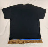 Camiseta hebrea israelita con YHWH (en hebreo antiguo) y Menorá Sagrada con flecos dorados o plateados premium