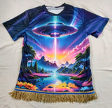 Hebrew Israelite 'Chariot of GOD'  T-Shirt w/ Gold, Blue or Purple Fringes