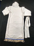Hebrew Israelite 100% Cotton Heavy Terrycloth Garment with Hood & Cotton Bullion Fringes