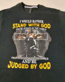 Camiseta hebrea israelita con YHWH (en hebreo antiguo) y Menorá Sagrada con flecos dorados o plateados premium
