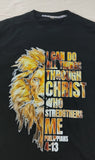 Camiseta hebrea israelita con YHWH (en hebreo antiguo) y Menorá Sagrada con flecos dorados o plateados premium
