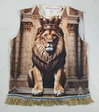 Hebrew Israelite Lion of Judah Sleeveless Shirt w/ Fringes