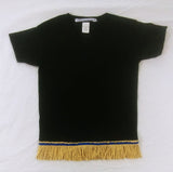 Camiseta hebrea israelita con flecos dorados premium (negro)