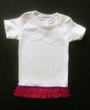 Camiseta hebrea israelita con flecos - Tallas juveniles (Blanco)