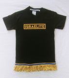 Camiseta ISRAELITA con flecos dorados o negros - Tallas juveniles