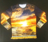 Hebrew Israelite 'Evening Sunset' Shirt w/ Gold Fringes (Long Sleeve)