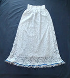 Hebrew Israelite Cotton Lace Skirt w/ Gold or White Fringes