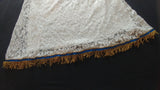 Hebrew Israelite Cotton Lace Skirt w/ Gold or White Fringes