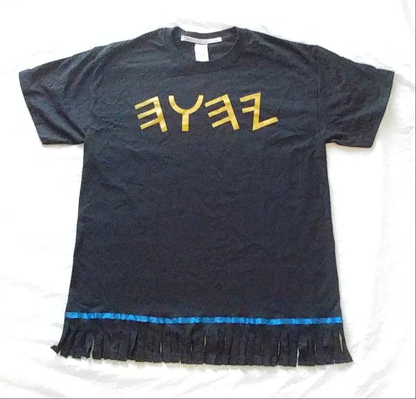 Kodesh Fresh Menorah Yah Hebrew Israelite Gray T-Shirt with Fringes 