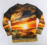 Hebrew Israelite 'Evening Sunset' Shirt w/ Gold Fringes (Long Sleeve)