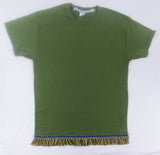 Hebrew Israelite (Olive) T-Shirt w/ 2-Tone Fringes