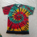 Hebrew Israelite Shirt w/ Premium Black Fringes  ('Benjamite Tie-Dye')