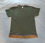 Hebrew Israelite (Olive Green) T-Shirt w/ Premium Gold Fringes