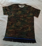 Hebrew Israelite (Camo) T-Shirt w/ Premium Black, White or Green Fringes