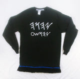 Hebrew Israelite T-Shirt (in Ancient Paleo Hebrew) & Premium Silver or Black Fringes - Long Sleeve