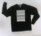 Hebrew Israelite "Ezekiel's Stick" T-Shirt w/  Premium Black, White or Gold Fringes - Long Sleeve