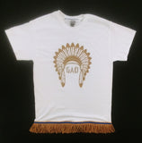 Camiseta de la tribu hebrea israelita de GAD con flecos dorados, blancos o cortados a mano