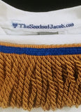 Camiseta de la tribu hebrea israelita de GAD con flecos dorados, blancos o cortados a mano