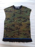 Camiseta sin mangas de algodón pesado israelita hebrea con flecos de lingotes negros o dorados (camuflaje)