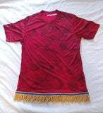 Camisa hebrea israelita (camuflaje rojo) con flecos dorados premium
