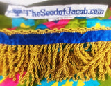 Caftán hebreo israelita (multicolor) con flecos dorados