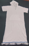 Hebrew Israelite Long Cotton Sleeping Garment with Hood & Fringes
