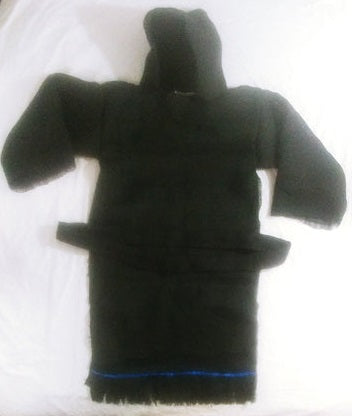 The Seed of Jacob.com Hebrew Israelite 'Sackcloth and Ashes' Garment with Fringes (Black) <48 Long S / No / Ribbon Only