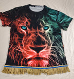 Hebrew Israelite (Fiery) Lion of Judah Shirt w/ Fringes