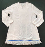 Hebrew Israelite Long Sleeve Cotton Tunic w/ Fringes