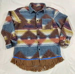 Camisa/chaqueta de franela pesada hebrea israelita del Reino del Norte/GAD con flecos de ante