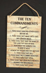 "The Ten Commandments" Wooden Wall Hanging