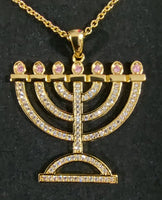 Colgante hebreo israelita santa menorá con cadena