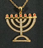 Colgante hebreo israelita santa menorá con cadena
