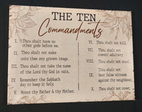 "The Ten Commandments" Canvas on Wood Frame Wall Hanging