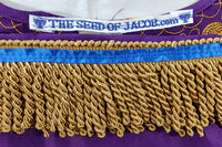 Hebrew Israelite Embroidered Dashiki w/ Gold Fringes or Tassels (Purple)