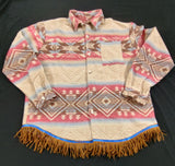 Hebrew Israelite Northern Kingdom/GAD Heavy Flannel Shirt/Jacket w/ Suede Fringes